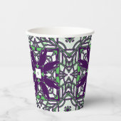 Gobelets En Papier Meurtre violet/vert du Corbeau Parti du kaléidosco (Recto)