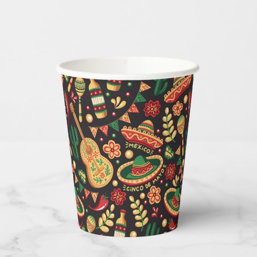 Gobelets En Papier Mexican Cinco De Mayo Pattern  (Gauche)