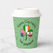 Gobelets En Papier Mexico Ireland USA Shamrock Personalized Text (Verso)