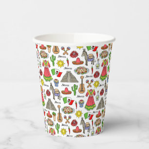 Gobelets En Papier Mexique Motif de symboles