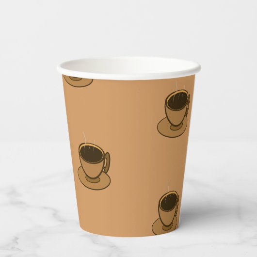 Gobelets En Papier Mi-siècle Moderne Brown Cosy Coffee Coupe Papier C (Verso)