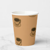 Gobelets En Papier Mi-siècle Moderne Brown Cosy Coffee Coupe Papier C (Gauche)