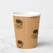 Gobelets En Papier Mi-siècle Moderne Brown Cosy Coffee Coupe Papier C (Droite)