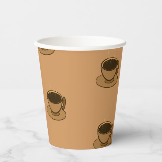 Gobelets En Papier Mi-siècle Moderne Brown Cosy Coffee Coupe Papier C (Recto)