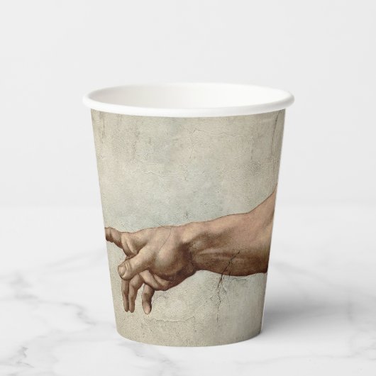 Gobelets En Papier Michaelangelo mains création adam dieu (Verso)