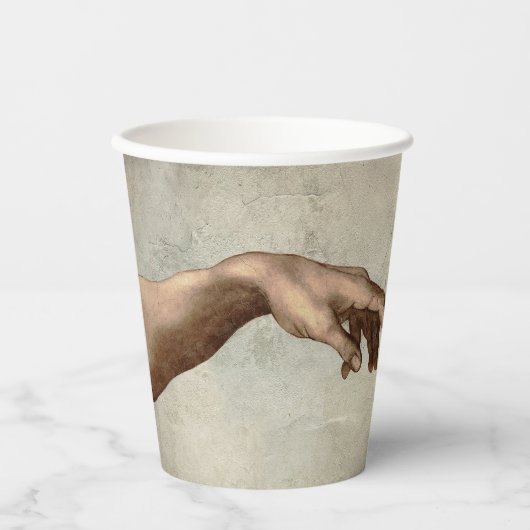 Gobelets En Papier Michaelangelo mains création adam dieu (Recto)