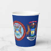 Gobelets En Papier Michigander Flag & Seal, Flag of Michigan (Verso)