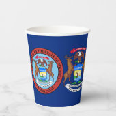 Gobelets En Papier Michigander Flag & Seal, Flag of Michigan (Recto)