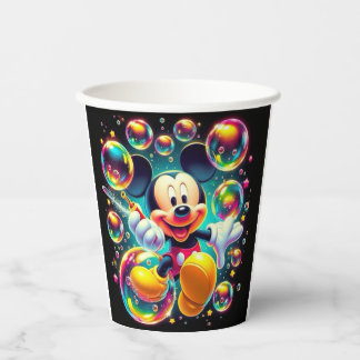 Gobelets En Papier Mickey et Minnie Célébration Festive Papier Coloré