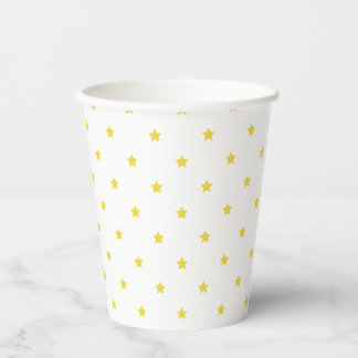 Gobelets En Papier Micro Stars Golden Yellow - White