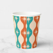 Gobelets En Papier Mid Century Retro Starbursts on ogee pattern  (Droite)