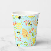 Gobelets En Papier Miel Bee Pastel Bleu (Verso)