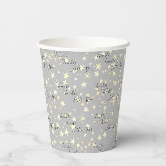 Gobelets En Papier Mignon Genre Neutre Twinkle Twinkle Little Star (Verso)