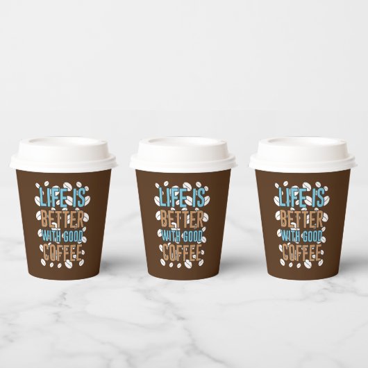 Gobelets En Papier mignon mot café art Tasses en papier (Multi)