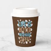 Gobelets En Papier mignon mot café art Tasses en papier (Recto)