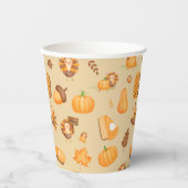 Gobelets En Papier Mignon Thanksgiving Turquie Motif (Recto)