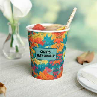 Gobelets En Papier mignonne aquarelle automne baby shower