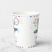 Gobelets En Papier Mignonne Bear Plane Aventure Commence Baby shower (Gauche)