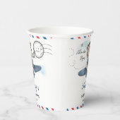 Gobelets En Papier Mignonne Bear Plane Aventure Commence Baby shower (Droite)