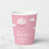 Gobelets En Papier Mignonne blanc nuage rose ciel fille baby shower (Recto)