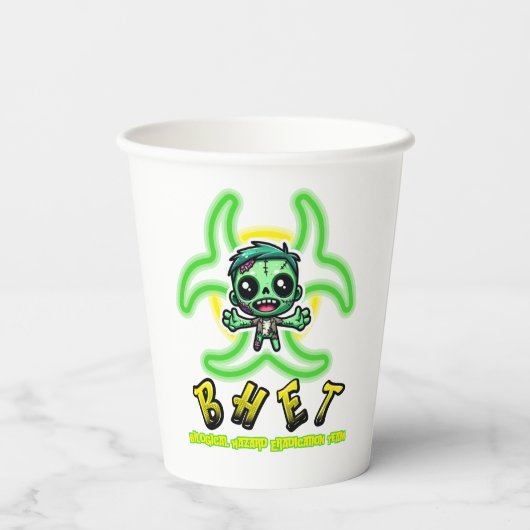 Gobelets En Papier Mignonne, drôle de zombie (Verso)