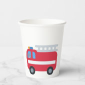 Gobelets En Papier Mignonne fun Dino drive Moteur d'incendie Retour à (Recto)
