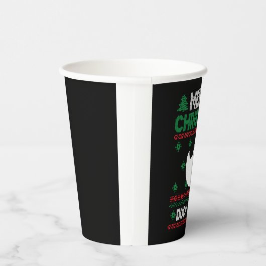 Gobelets En Papier Mignonne Kids Duck Vilain Tshirt de Noël (Droite)