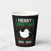 Gobelets En Papier Mignonne Kids Duck Vilain Tshirt de Noël (Recto)