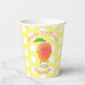 Gobelets En Papier Mignonne mangue jaune personnalisées dessin animé  (Verso)