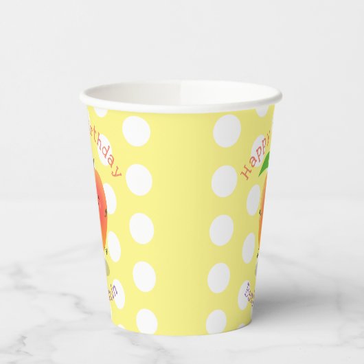 Gobelets En Papier Mignonne mangue jaune personnalisées dessin animé (Gauche)
