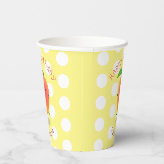 Gobelets En Papier Mignonne mangue jaune personnalisées dessin animé  (Droite)