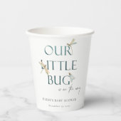 Gobelets En Papier Mignonne Notre petit Baby shower Bleu Bleu de libe (Recto)