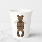Gobelets En Papier Mignonne Ours en Teddy Brown avec ailes Angel (Recto)