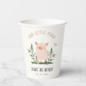 Gobelets En Papier Mignonne petit porc de ferme Anniversaire de enfan (Recto)