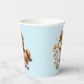Gobelets En Papier Mignonne Pony Mange Manger Des Marguerites (Droite)