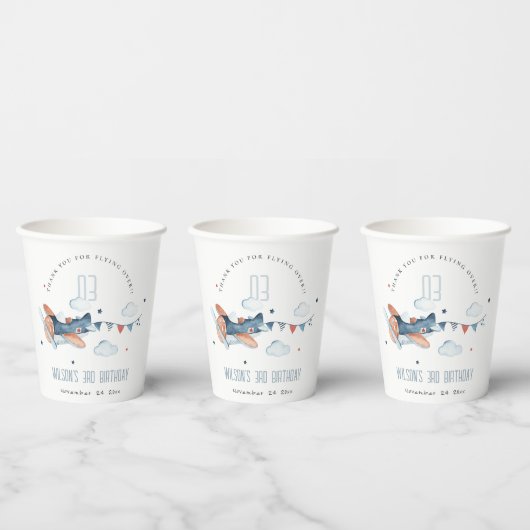 Gobelets En Papier Mignonne rouille Marine Avion Garland Nuage Étoile (Multi)