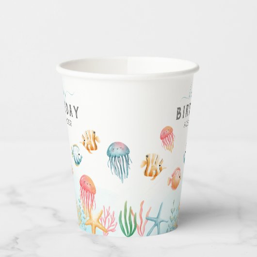 Gobelets En Papier Mignonne sous l'Anniversaire de enfant marin (Gauche)