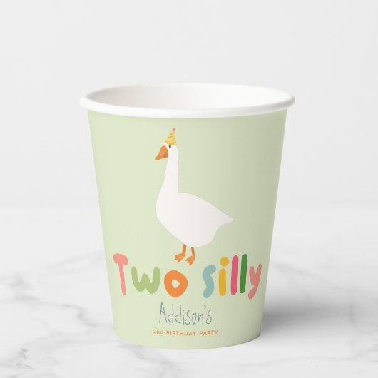 Gobelets En Papier Mignonne Two Silly Farmyard Goose 2nd Birthday Gre (Recto)