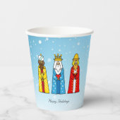 Gobelets En Papier Mignons hommes sages de Noël sur des tasses de pap (Recto)