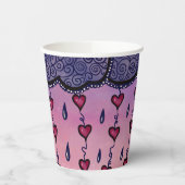 Gobelets En Papier Mignons nuages et coeurs art (Gauche)