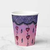 Gobelets En Papier Mignons nuages et coeurs art (Recto)