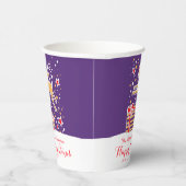 Gobelets En Papier Mignons rennes de Noël rouge violet coutume (Droite)