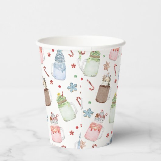 Gobelets En Papier Milkshakes Festive de Noël Motif (Droite)
