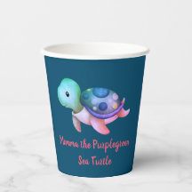 Mimme mauve et verte La tortue de mer