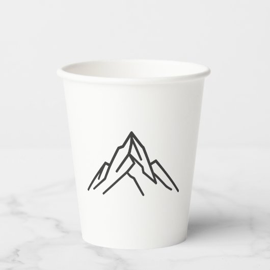 Gobelets En Papier Mini-Alpine Mountain Line Art (Recto)
