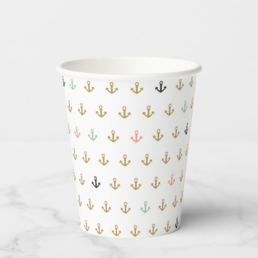 Gobelets En Papier Mini Anchor Pattern (Verso)