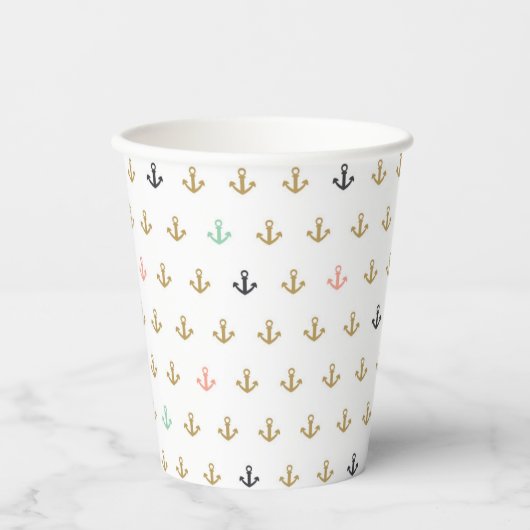 Gobelets En Papier Mini Anchor Pattern (Recto)
