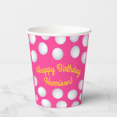 Gobelets En Papier Mini Golf Anniversaire Pink (Verso)
