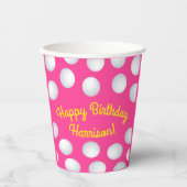Gobelets En Papier Mini Golf Anniversaire Pink (Recto)