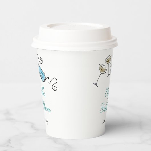 Gobelets En Papier Mini-siècle Cocktail Party Illustré main unique (Gauche)